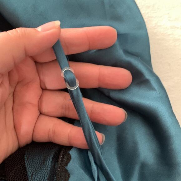 Cinema Etoile vintage lingerie medium large blue two piece cami teddi thong new - Picture 13 of 13